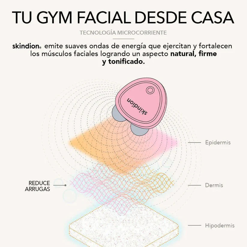 SKINDION | MASAJEADOR FACIAL DE MICROCORRIENTE + GEL CONDUCTOR DE REGALO